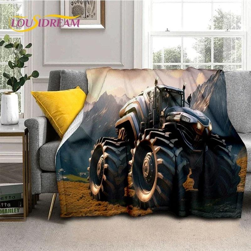 Retro Tractor Car 3D Truck Soft Flannel Blanket for Beds Bedroom Sofa Picnic ,Throw Blanket for Cover Outdoors Leisure Gift