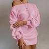 Womens Knit Dress Casual Off Shoulder Sweater Winter Slim Fit Daily Wear