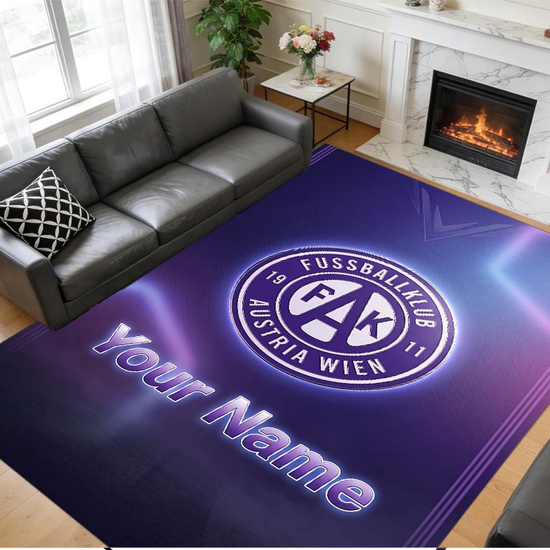 Crystal Velvet Rug Custom Name Text, Soft Non Slip Floor Mat Home DecorAustria Wien FC