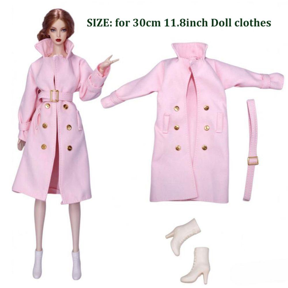 1SET Fashion Short Skirt Outer Garment Pants Cute Fur Coat Windbreaker Dresses  For 30CM Doll