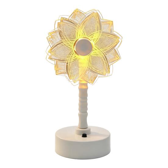 Acrylic Sunflower Night Light 3D Engraved LED Desk Lamp USB/Battery Powered