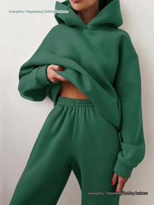 Autumn Winter Women's Casual Fashion Long Sleeve Hoodie & Pants Set