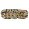 Crystal-Inlaid Rhinestone Evening Clutch with Hollow Carved Design