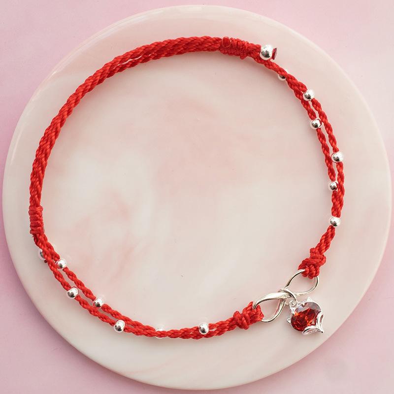 

Браслет на щиколотку женский красный шнурок фея натальный год высококачественные украшения для рук