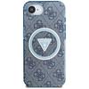Coque IML Métal Paillettes 4G Cercle Triangle MagSafe pour iPhone 16e / 17e bleu