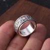 Men's Rotating Index Finger Ring - S925 Sterling Silver, Retro Thai Style, Fashionable Jewelry
