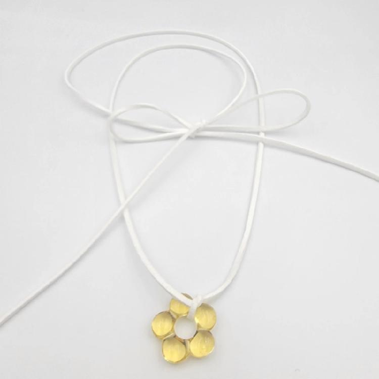 Glass Flower Pendant Necklace Choker Fashion Collar Neck Chain Party Jewelry
