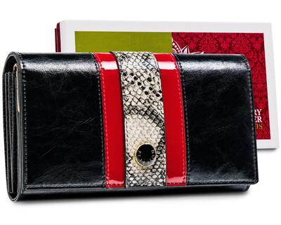 Women's Leather Wallet with Snake Print - Peterson