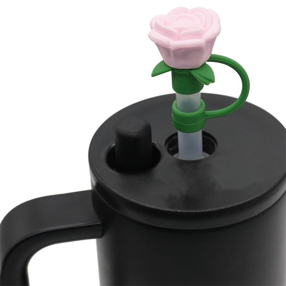 Silicone Cup Accessorie Dust Proof Flower Straw Toppers New Straw Plug Cap for Stanley Cup