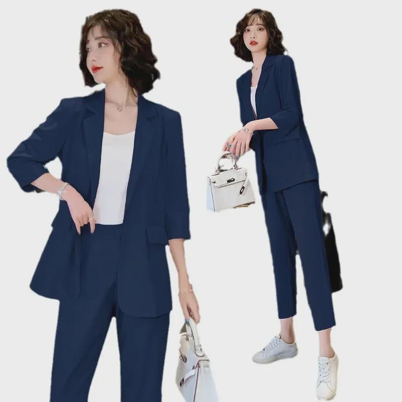 Women's Spring/Summer 2024 Suit Set: Elegant & Professional Thin Blazer for a Casual Yet Formal Look