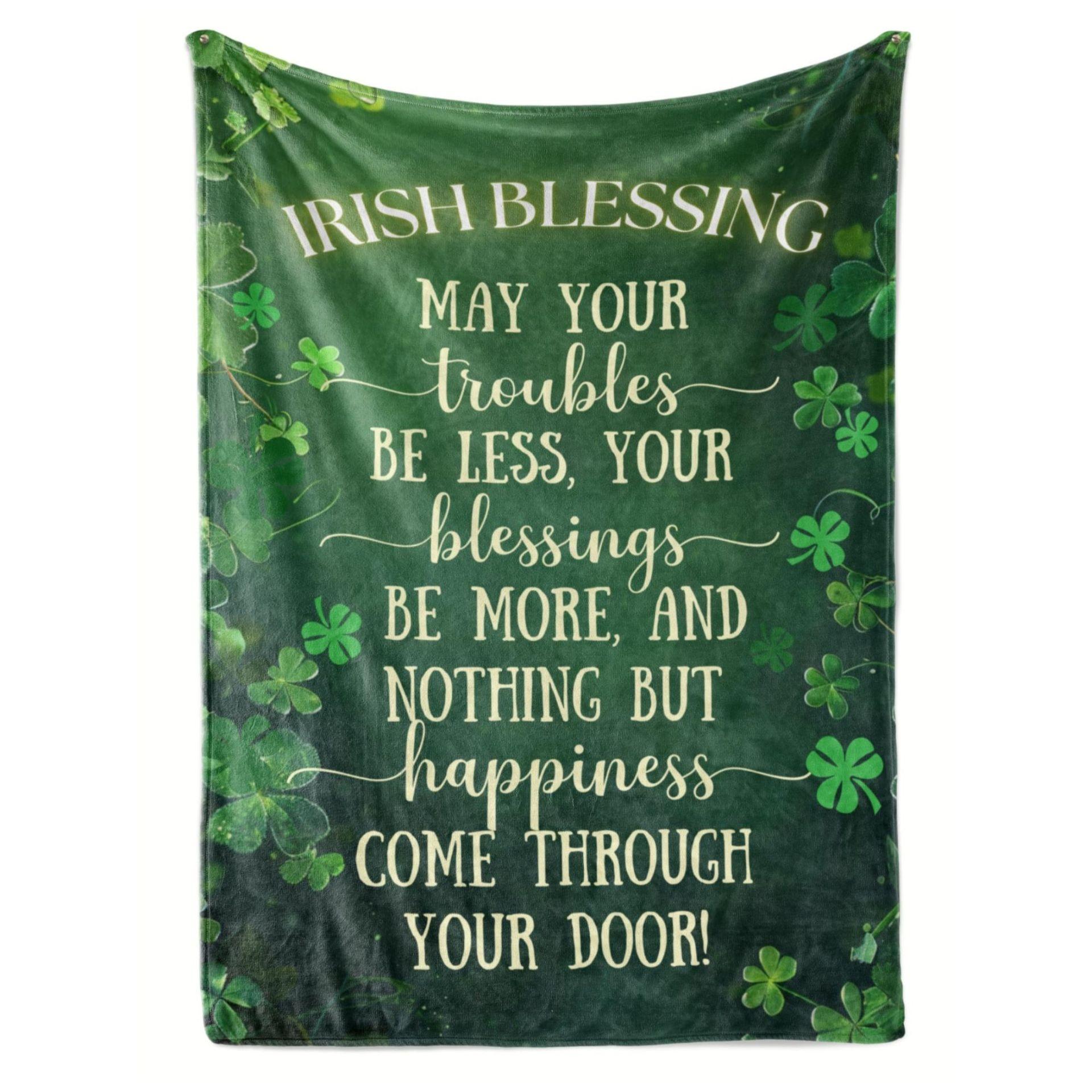 

Three-leaf clover pattern digital-printed polyester Bedroom velvet flannel soft sofa cover blanket Fleece soft cover blankets 75x90cm
