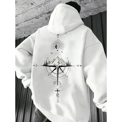2025 New Men's Fashion Brand Four Seasons Starry Sky Printed Hoodie Sweatshirt, Versatile Sports and Leisure Loose Hoodie