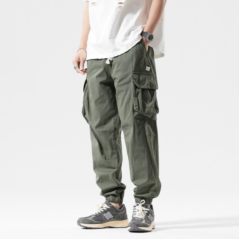 

Green New Multi-pocket Overalls Men s Casual Loose Leggings Trendy Pants Men s Ruffian Handsome Trousers Men s Clothing XXXL