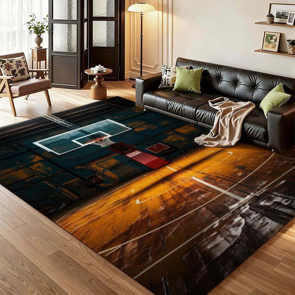 Wooden Basketball Court Indoor Rug Durable Stainresistant Easyclean Carpet For Bedroom Door Living Room Area Home Party Decor Birthday Gift