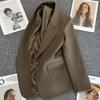 Damenblazer Einreihige Jacke mit Reverskragen, Casual- oder Büro-Stil, Damenanzug Übergröße Locker Winterjacken Mäntel für Damen