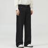 Men Pants Solid Color Straight Wide Leg Retro Style Pants with Pockets Zippered Trousers for Daily Home Streetwear Sports