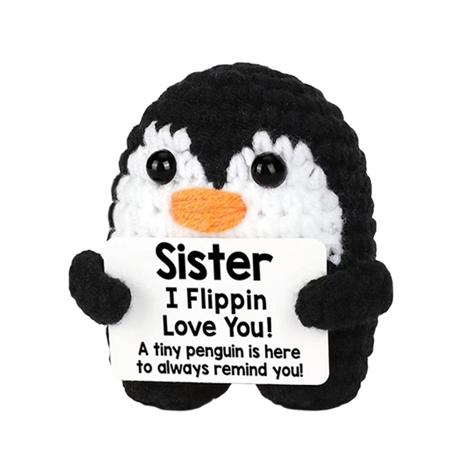 

Positive Energy Cute Penguin Handmade Woolen Products Hook Weaving Dolls Fun Animal Gifts One Size