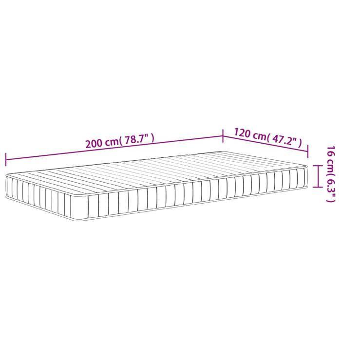 VidaXL Matelas en mousse moyennement doux 120x200 cm 373022