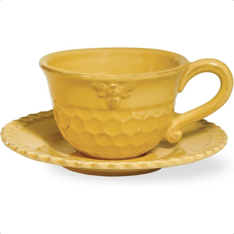 

Тисненая керамическая чашка и блюдце 8 унций Соты United States