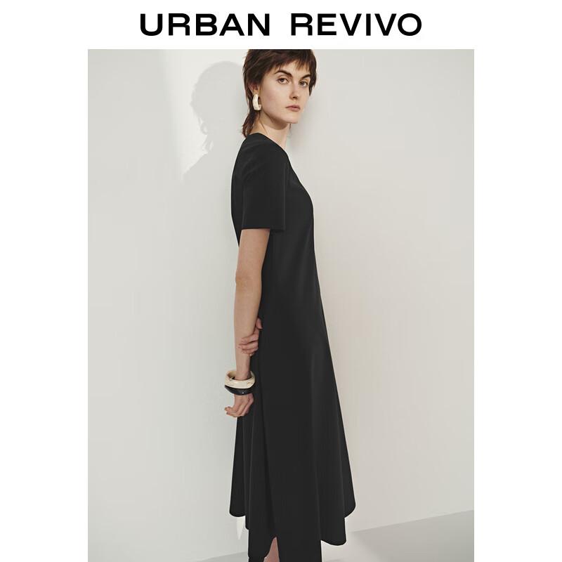 UR 2025 Spring Women's Casual Short-Sleeve Long Dress