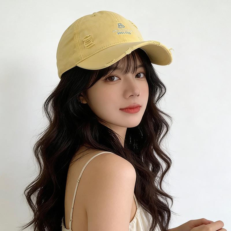 

Baseball cap versatile street style couple showing face small visor hole retro cap man M（56-58cm）