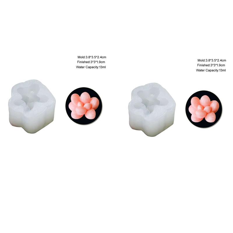 Succulent Plants Fondant Silicone Mold 3d DIY Candle Clay Resin Plaster Chocolate Wax Mould Flower Decorative Molding