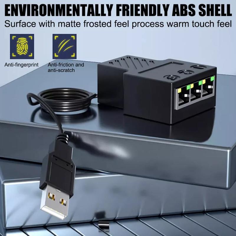 3'Ü 1 ARADA 100Mbps Ethernet Ayırıcı Adaptör RJ45 Kablo LAN Ağ İnternet