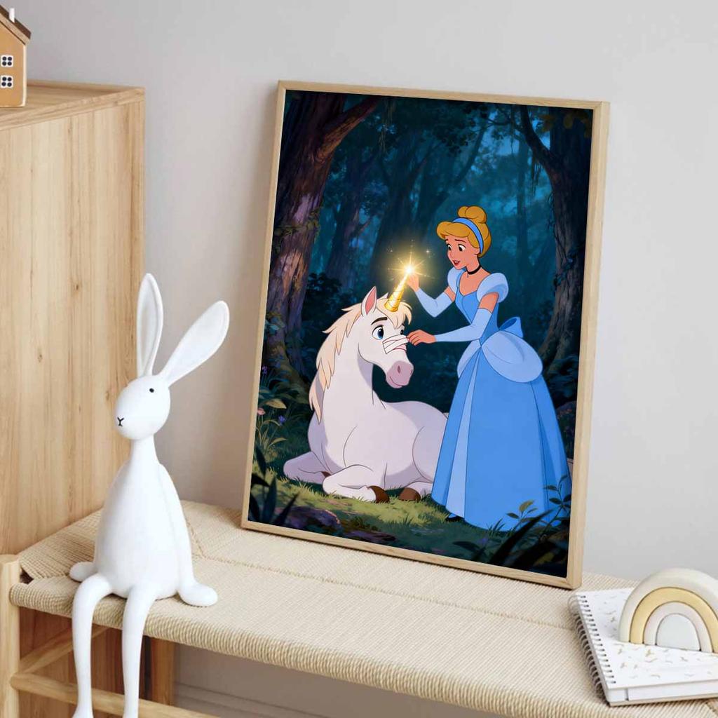 Disney Diamond Art Painting Kit Cinderella Unicorn 5D Diamond Painting Dot Art Home Wall Decor