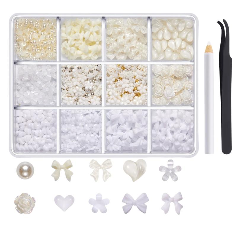 1Box 3D Butterfly Nails Charm for Women Mixed Ribbon Resin Nails Art Rhinestones Crafts Nails Supplies Embellishment