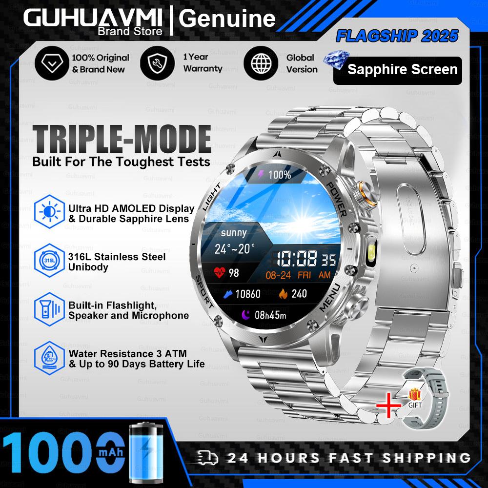 New Military Grade Smart Watch  1000Mah Battery Voice Call GPS Track 5ATM Waterproof Tactics Sport Fitness Smartwatch Men