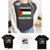 Free Palestine Men's Short Sleeve T-shirt With Round Neck Trendy Cartoon Print Polyester Fiber Teenage Style