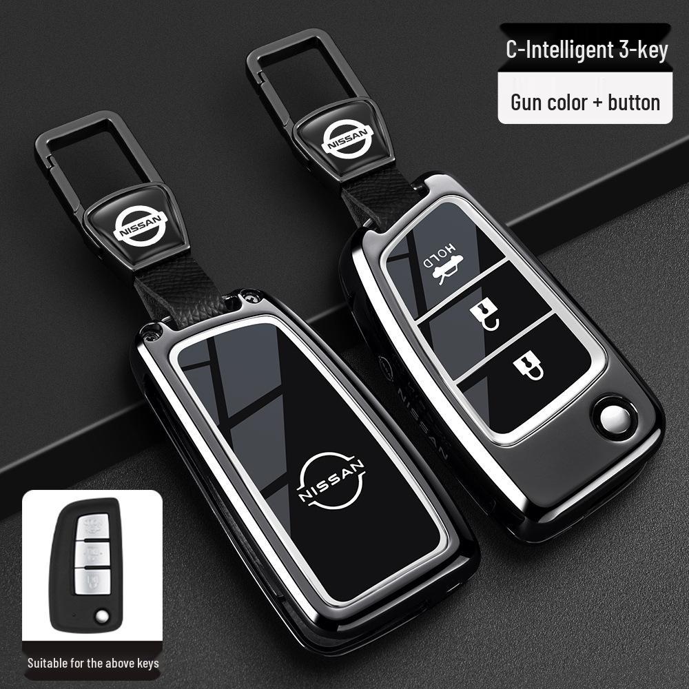 Nissan Schlüsseltasche Abdeckung: Passt für neue Sylphy, Teana, Tiida, Qashqai, X-Trail, Bluebird Modelle, Inklusive Schlüsselanhänger für Männer