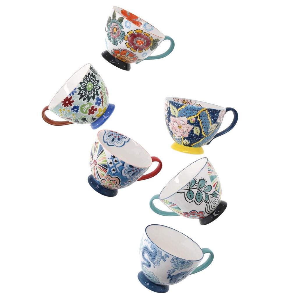 Florist Ceramic Mug with Flowers, Turquoise & , DUKA