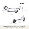 Folding Scooter for Children Ages 7-14, Kids Scooter with 4-Level Height Adjustable Handlebar and Brake, White