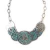 NOA [G0512] - Collier Créateur 'Paquerettes' turquoise