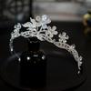 Korean New Style Luxurious and Atmospheric Zircon Flower Bride Wedding Crown Headdress Crown Tiara Hair Accessories