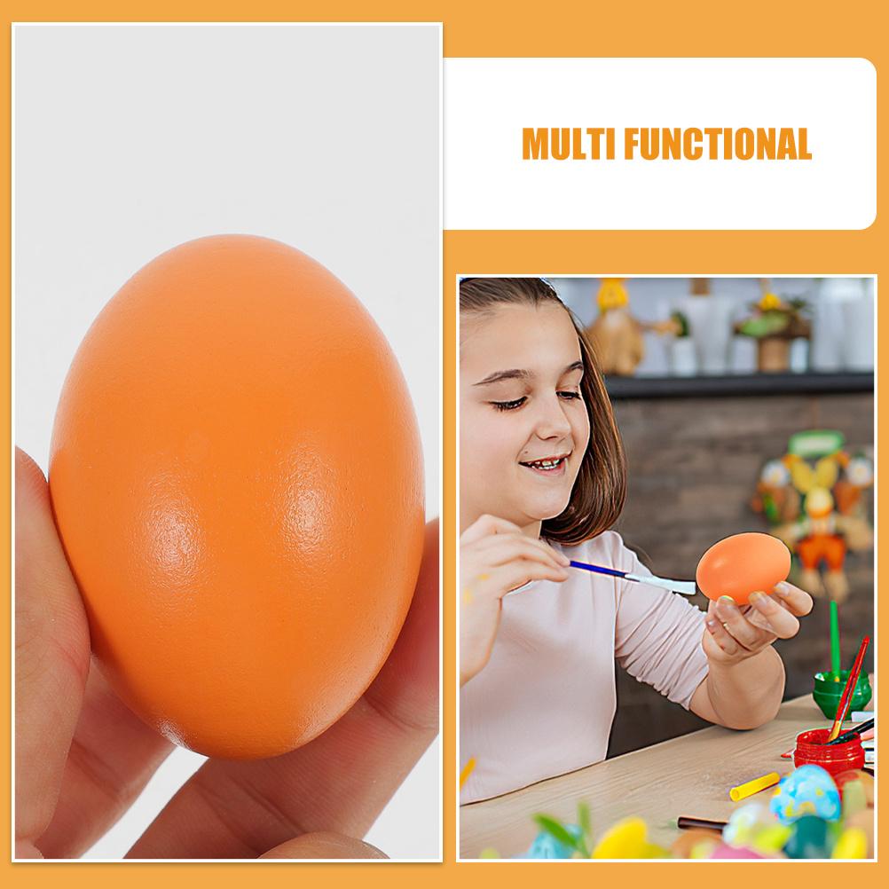 6Pcs DIY Simulation Wooden Eggs Realistic Fake Eggs for Painting Craft Activity Kits Family Fun Decorative Easter Projects Wood