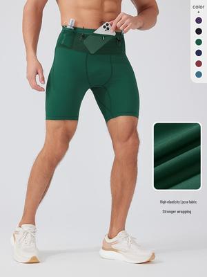 Men's High Elasticity Multi-Pocket Compression Running Shorts