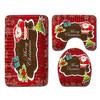 Christmas Bathroom Floor Mat Toilet Three-Piece Set
