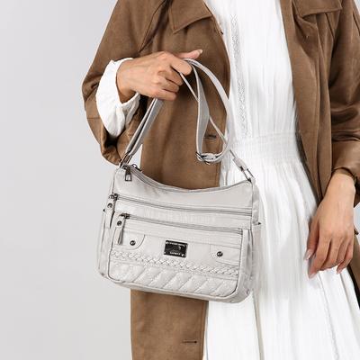 Weiche Ledertasche Damen-Umhängetasche Muttertasche Crossbody-Tasche