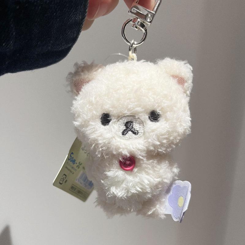 New San-x Rilakkuma Plush Keychain Curly Hair Korilakkuma Stuffed Toy Fluffy Kiiroitori Bag Charm Backpack Pendant Keyring Gifts