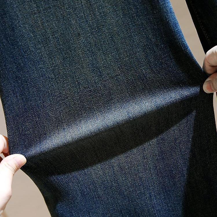 Women's High-waisted Jeans Spring Retro Stretch Loose Straight Jeans Wide-leg Pants