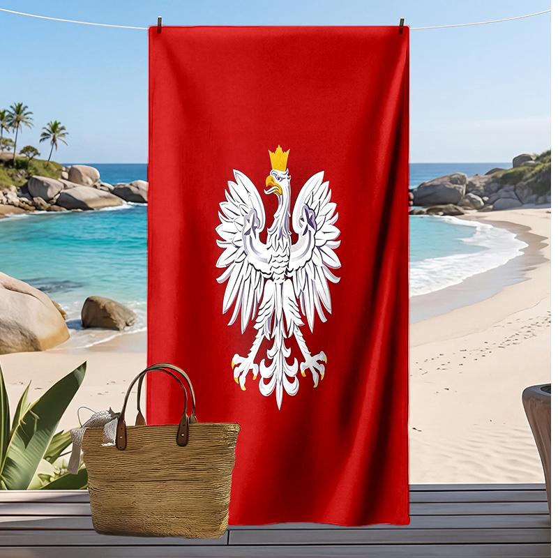Poland Printed Beach Towel Quick Dry Soft TowelPortable Large Rectangular Beach Blanket for Travel Swimming Pool