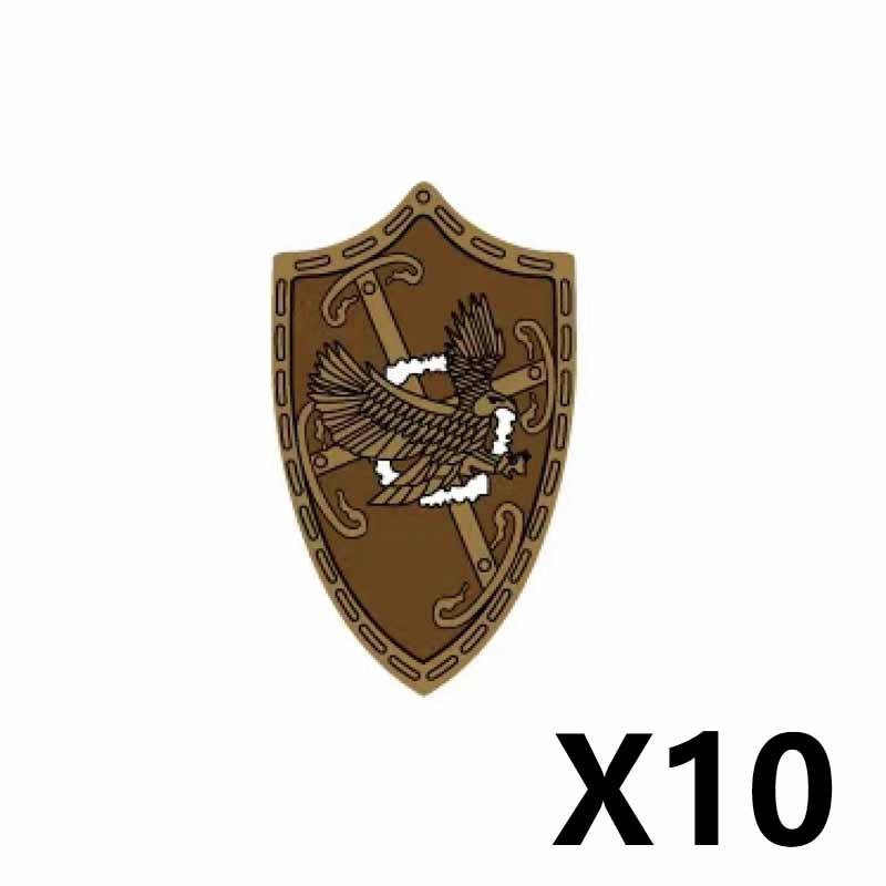 Middle Ages Empire Flag Pole Building Blocks Military Castle Lion Teutonic Knight Soldier Figures Roman Warrior Sheild Brick Toy