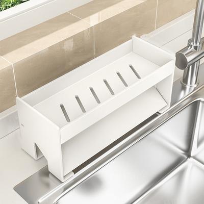 Rustproof Sink Drain Rack Large Capacity Strong Load-bearing Sink Sponge Holder Ventilated Carbon Steel Dish Drying Rack