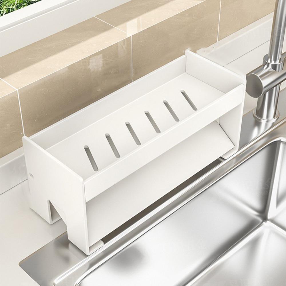 

Rustproof Sink Drain Rack Ventilated Kitchen Storage Rack Sink Storage Organizer Washbasin белый