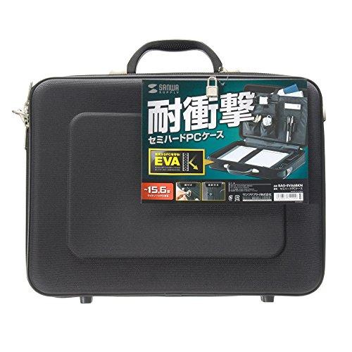 SANWA SUPPLY BAG-EVA6BKN Semi-Hard PC Case, Shockproof, Water-Repellent, Lockable, Compatible with 15.6-inch Widescreen PCs