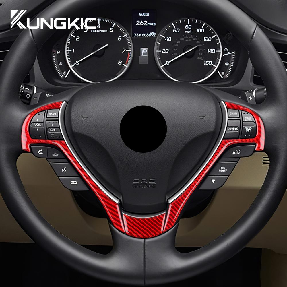 Real Soft Carbon Fiber Sticker for Acura ILX 2013-2017 2018 2019 2020 2025 2025 For RDX 2013-2018 Car Steering Wheel Accessories