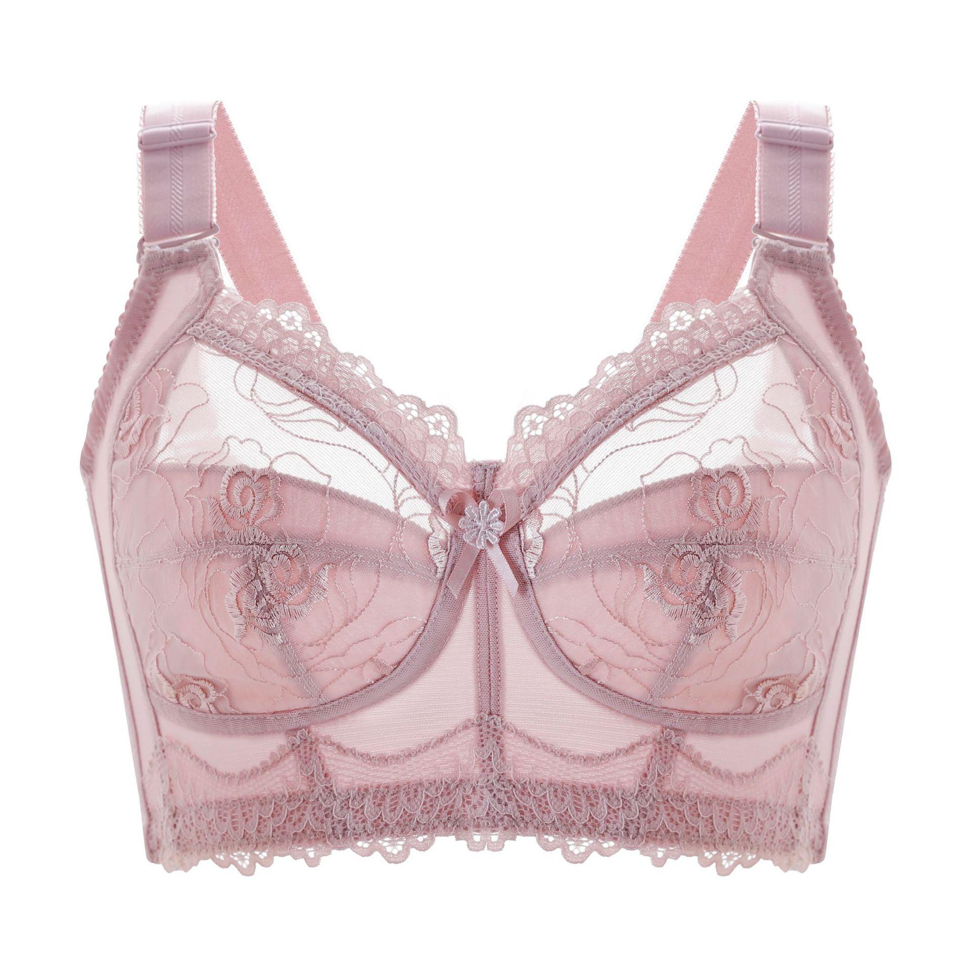 

Underwear Women s Thin Collection Bra Thin Breathable Large Size Bra Anti sagging Full Cup Bra push up bra 34/75B рожевий