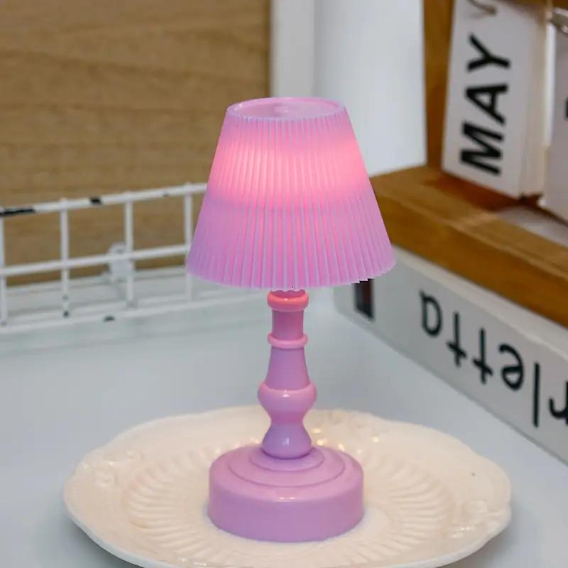 Pleated Shellflower Bud Button Battery LED Table Lamps Desk Night For Bedroom Dining Night Light Simple Modern Decoration